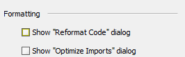 Show "Reformat Code" dialog