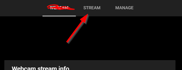 YouTube Stream tab