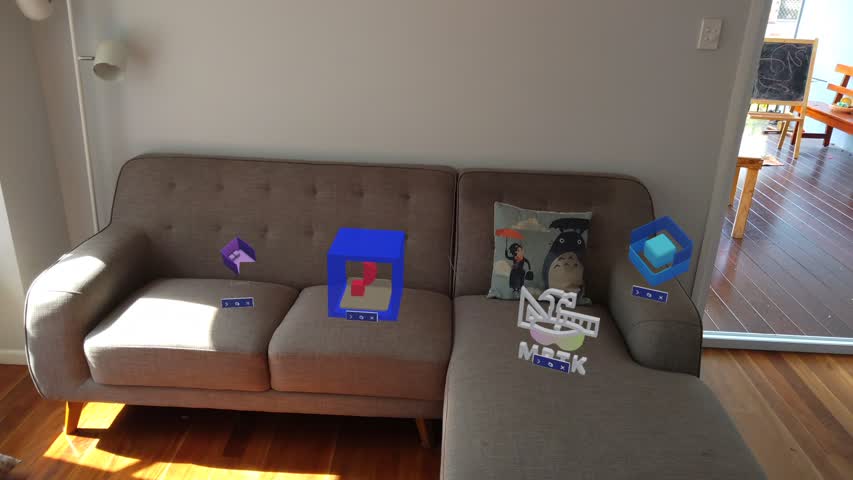3D app launchers on a couch